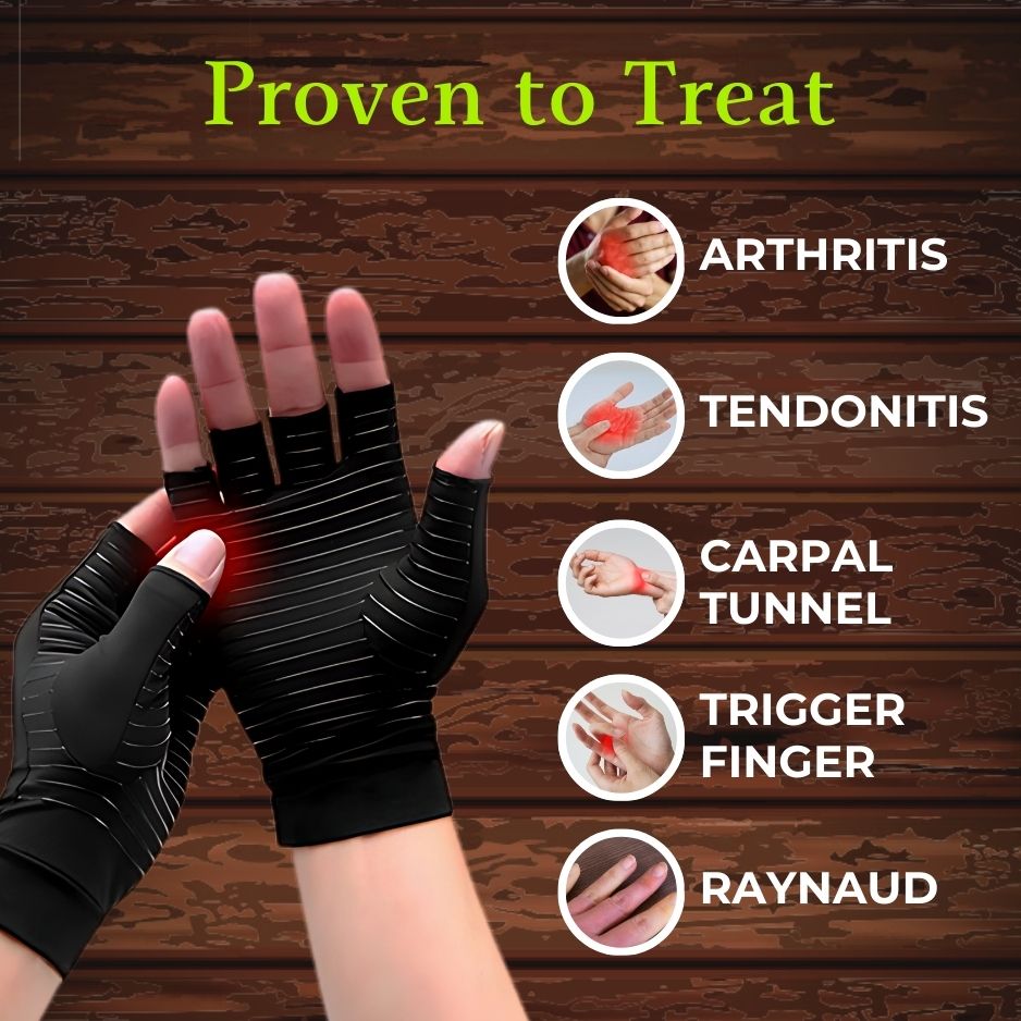 Copper Hand Relief Compression Gloves