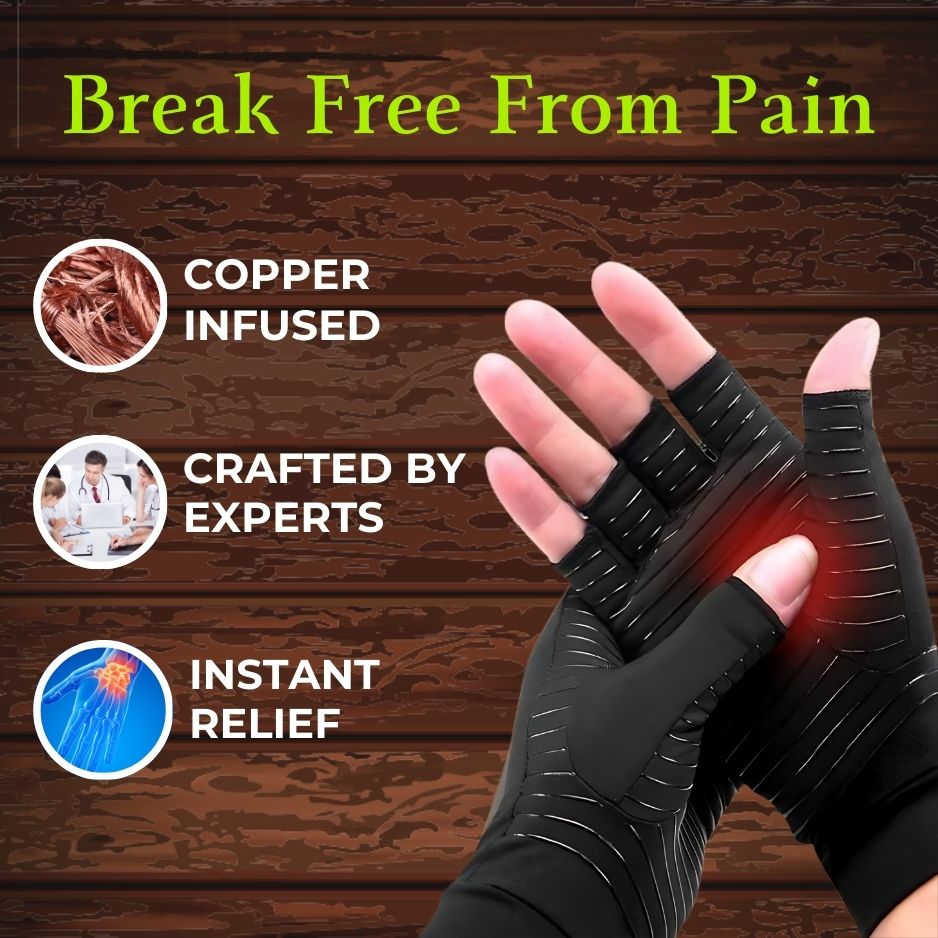 Copper Hand Relief Compression Gloves
