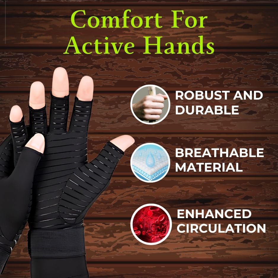 Copper Hand Relief Compression Gloves